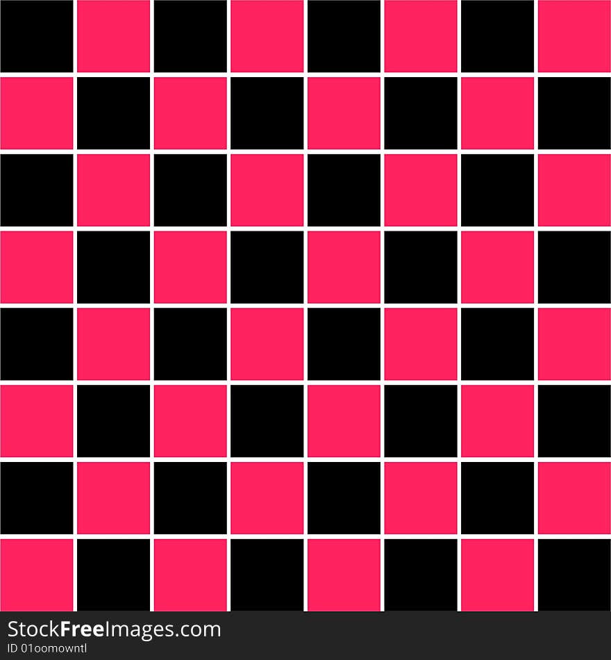 Pink black and white vectored checkered square tile. Pink black and white vectored checkered square tile.