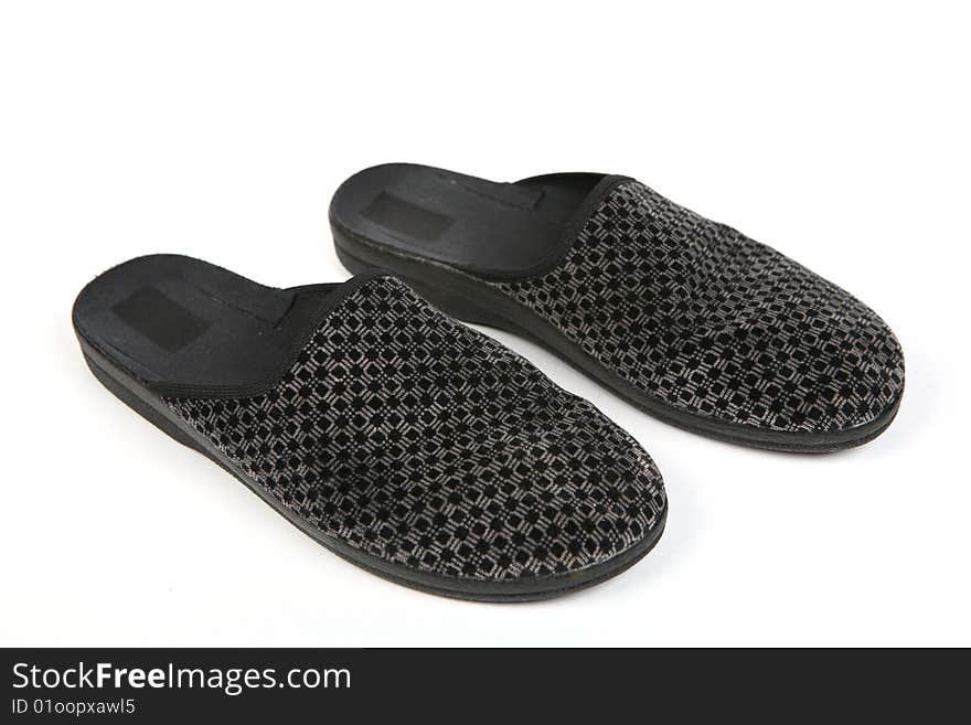 Pair of comfortable, warm, and cozy men's slippers