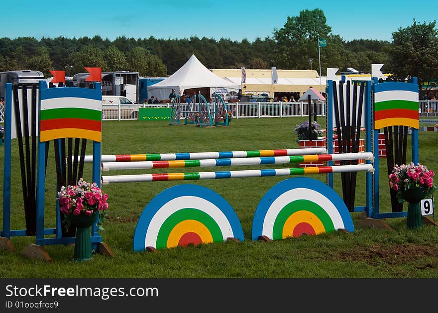 Show jumping fence at a local competition