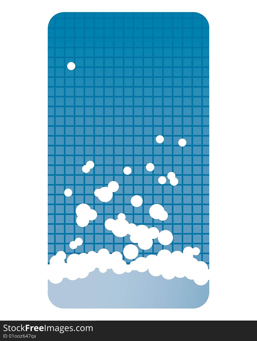 Vector illustration of a soapy water in a bathroom