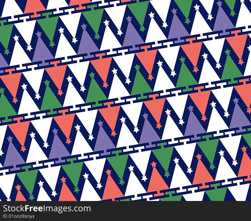 Vector illustration of pattern with stylish xmas trees. Vector illustration of pattern with stylish xmas trees