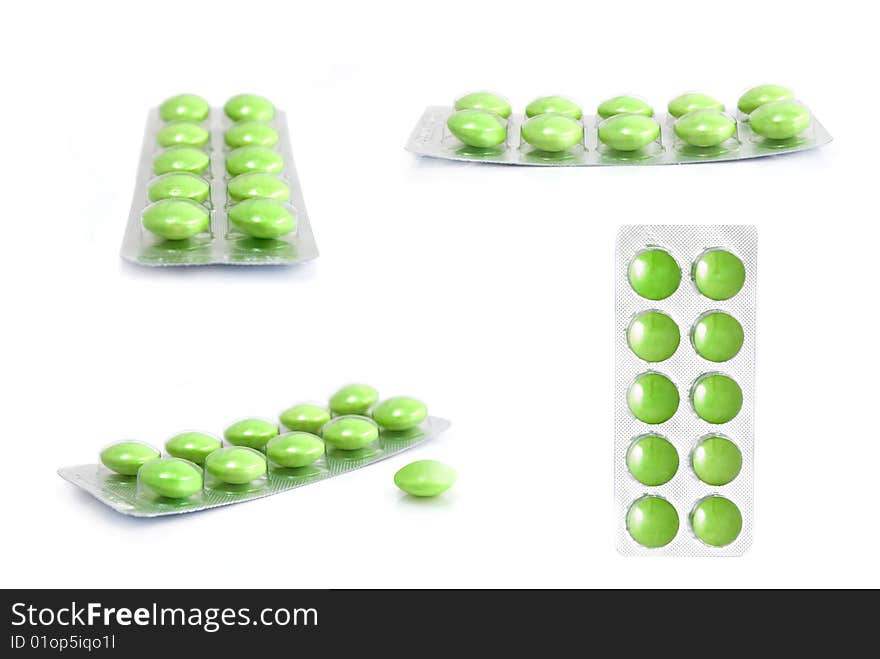 Packs of green tablets