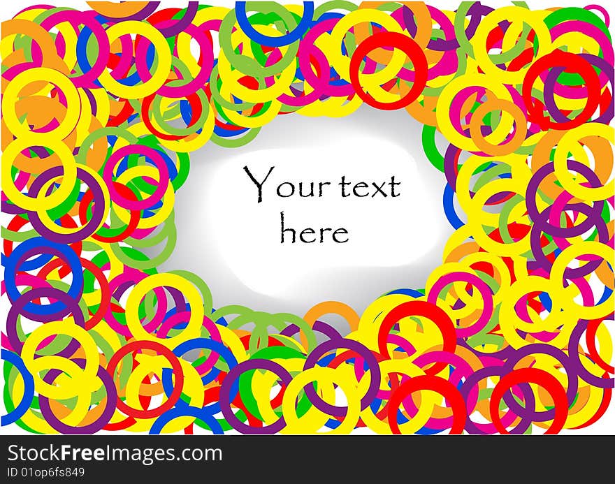 Confetti colorful background with text place in center; clip-art