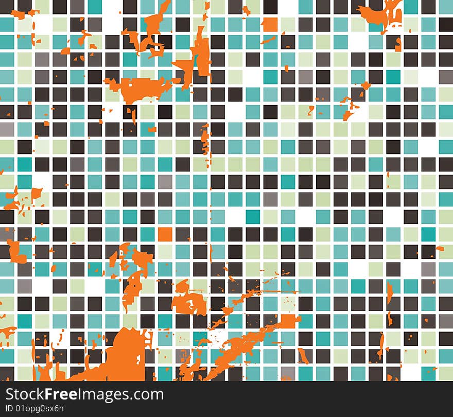 Mosaic color illustration raster design. Mosaic color illustration raster design