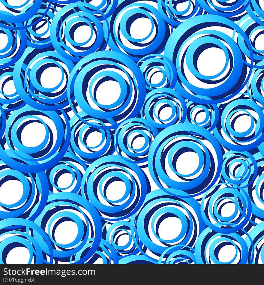 Vector illustration of Seamless Blue Ring Pattern