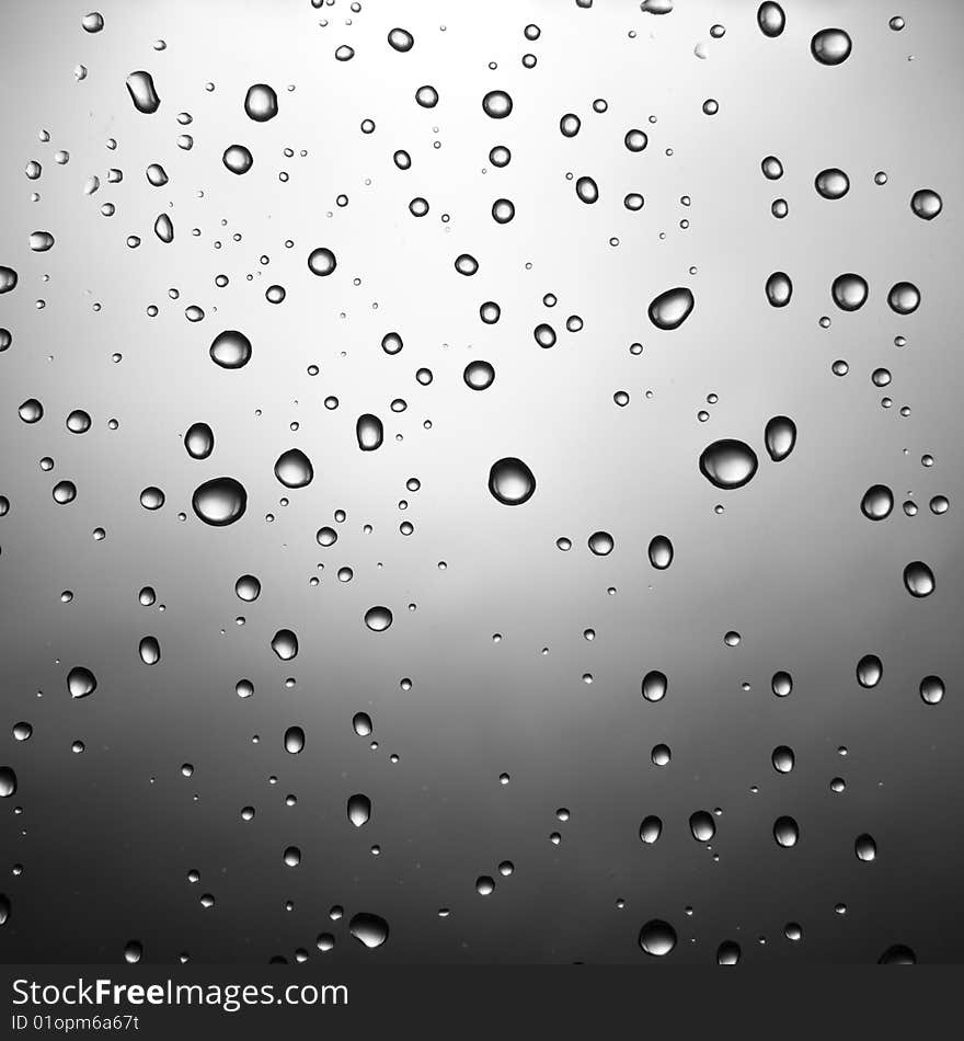 Drops of water on glass