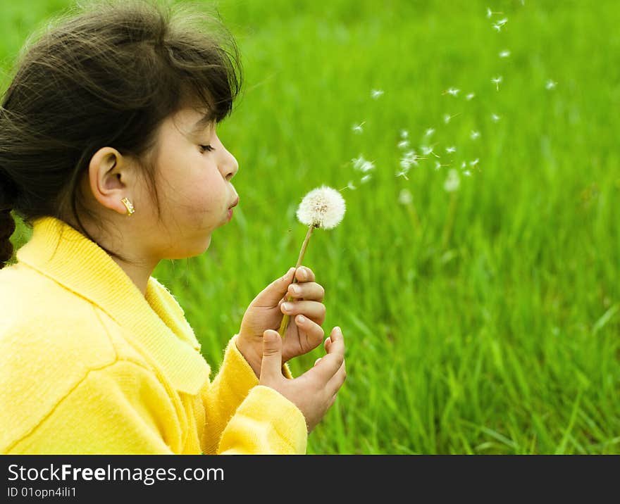 Shot a girl with dandelion