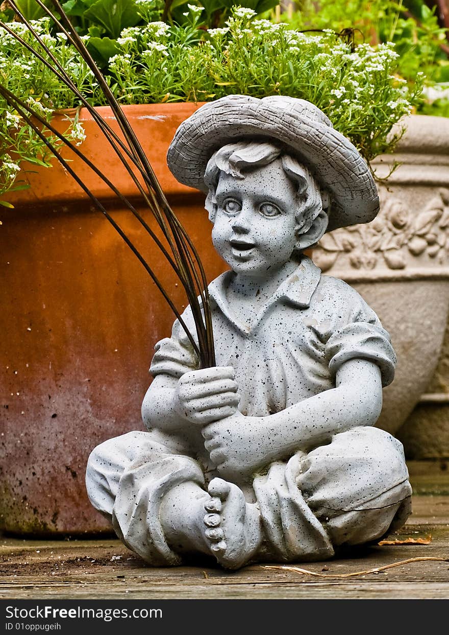 Statue of Boy Fishing