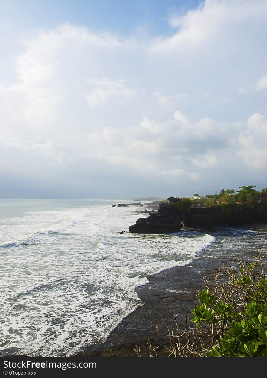 Tanah Lot Temple territory ocean coastline, Bali, Indonesia. Tanah Lot Temple territory ocean coastline, Bali, Indonesia