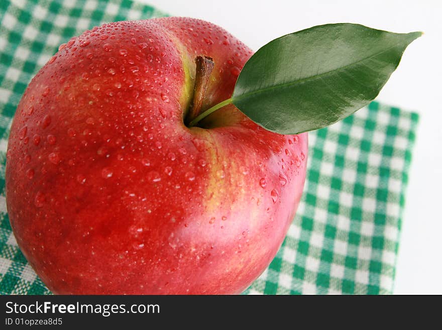 Red apple on white background