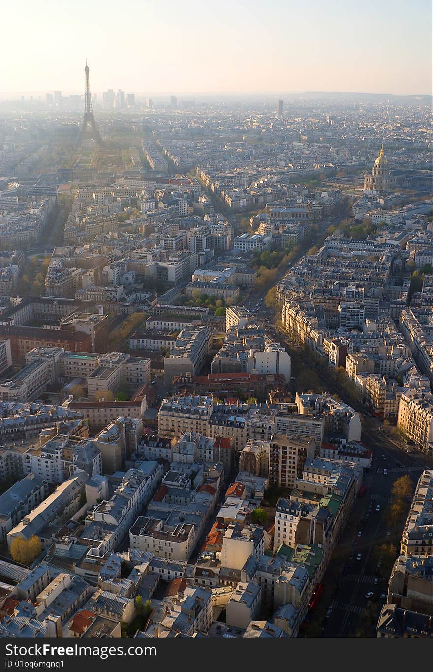 View from Montparnasse tower, evening. View from Montparnasse tower, evening.