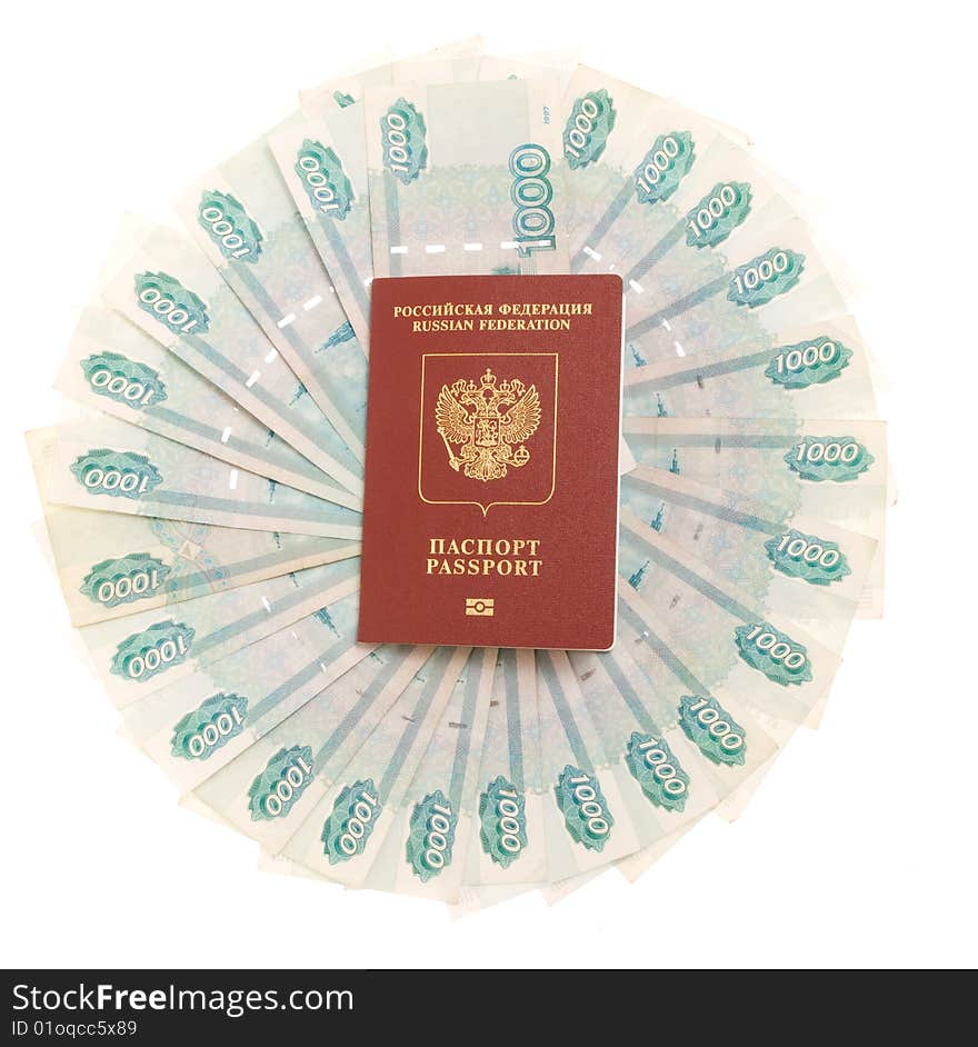 Russian money and russian foreign passport. Russian money and russian foreign passport