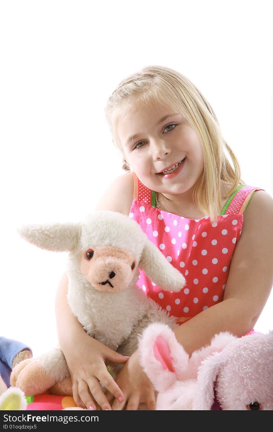 A childs portrait on a black background. A childs portrait on a black background