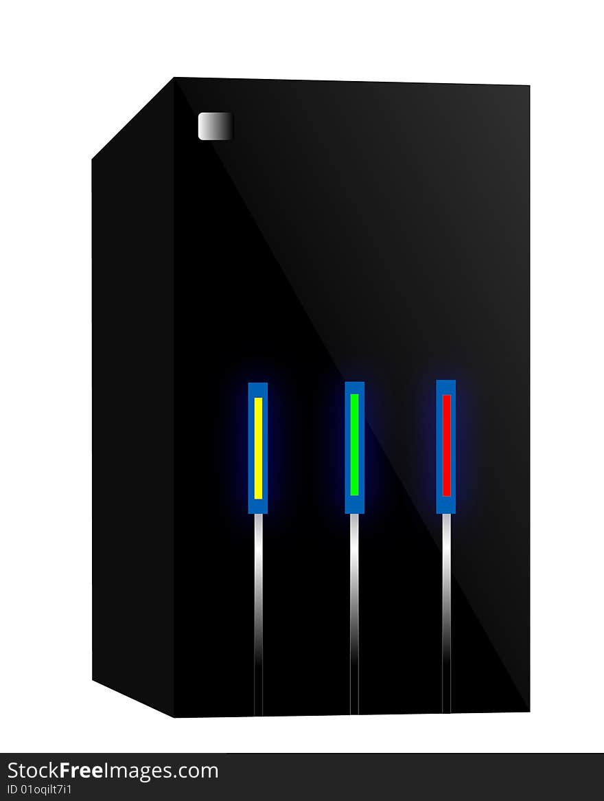 Black Mini tower server computing environment. Black Mini tower server computing environment