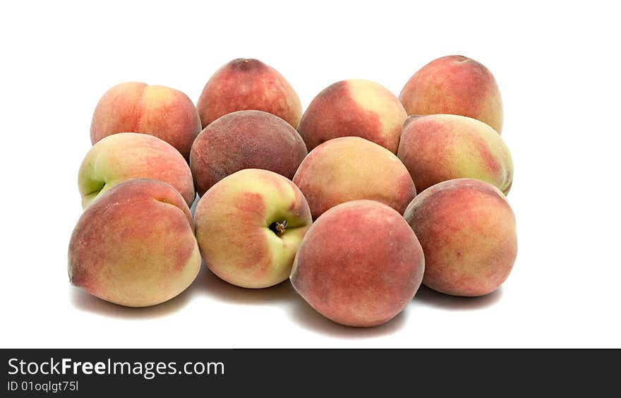 Peaches isolated on white background