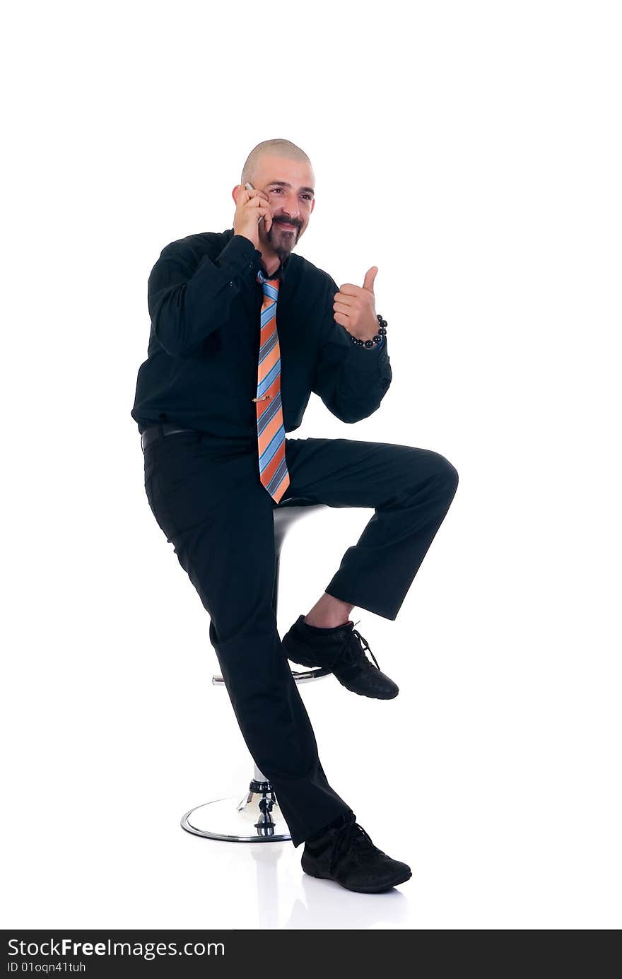 Alternative businessman formal dressed, studio shot