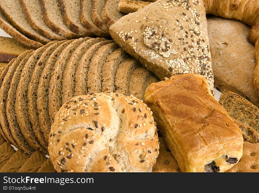 Variety of bread for breakfast,  background