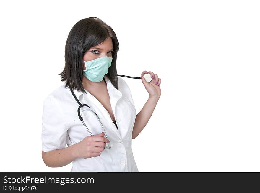 nurse posing and holding a stethoscope