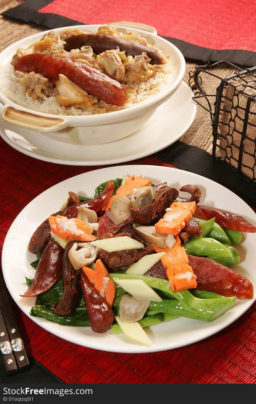 Chinese food,close-up of fired sausage. Chinese food,close-up of fired sausage