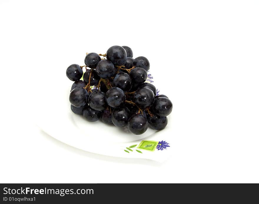 Cluster of grape isolated on white