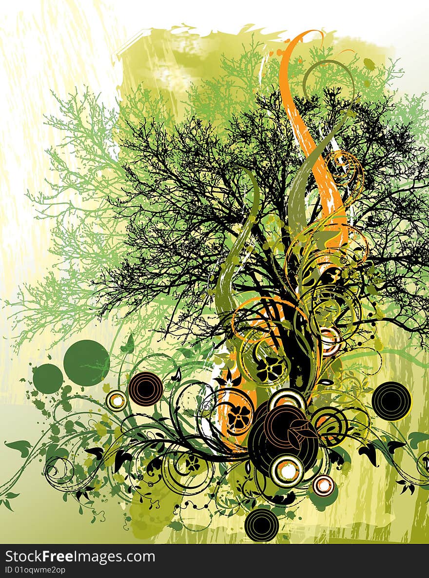 illustration drawn of abstract  tree  for the creative design. ai/eps. illustration drawn of abstract  tree  for the creative design. ai/eps