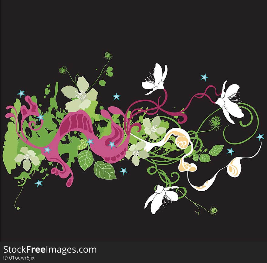 Illustration of a floral background