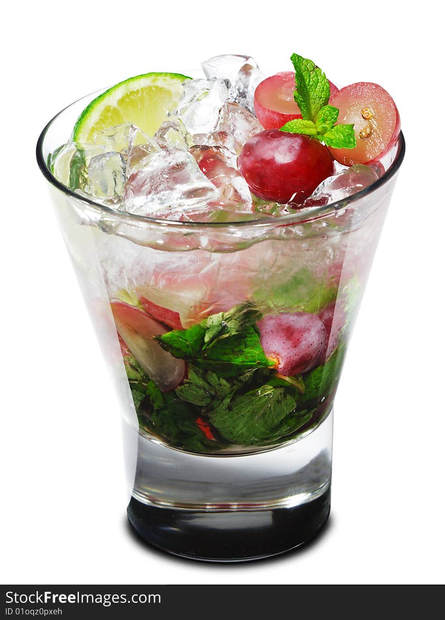 Cocktail - Grape Mojito with Lime and Fresh Mint