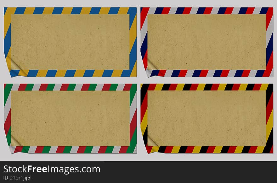 Envelope with the national flags of the old paper