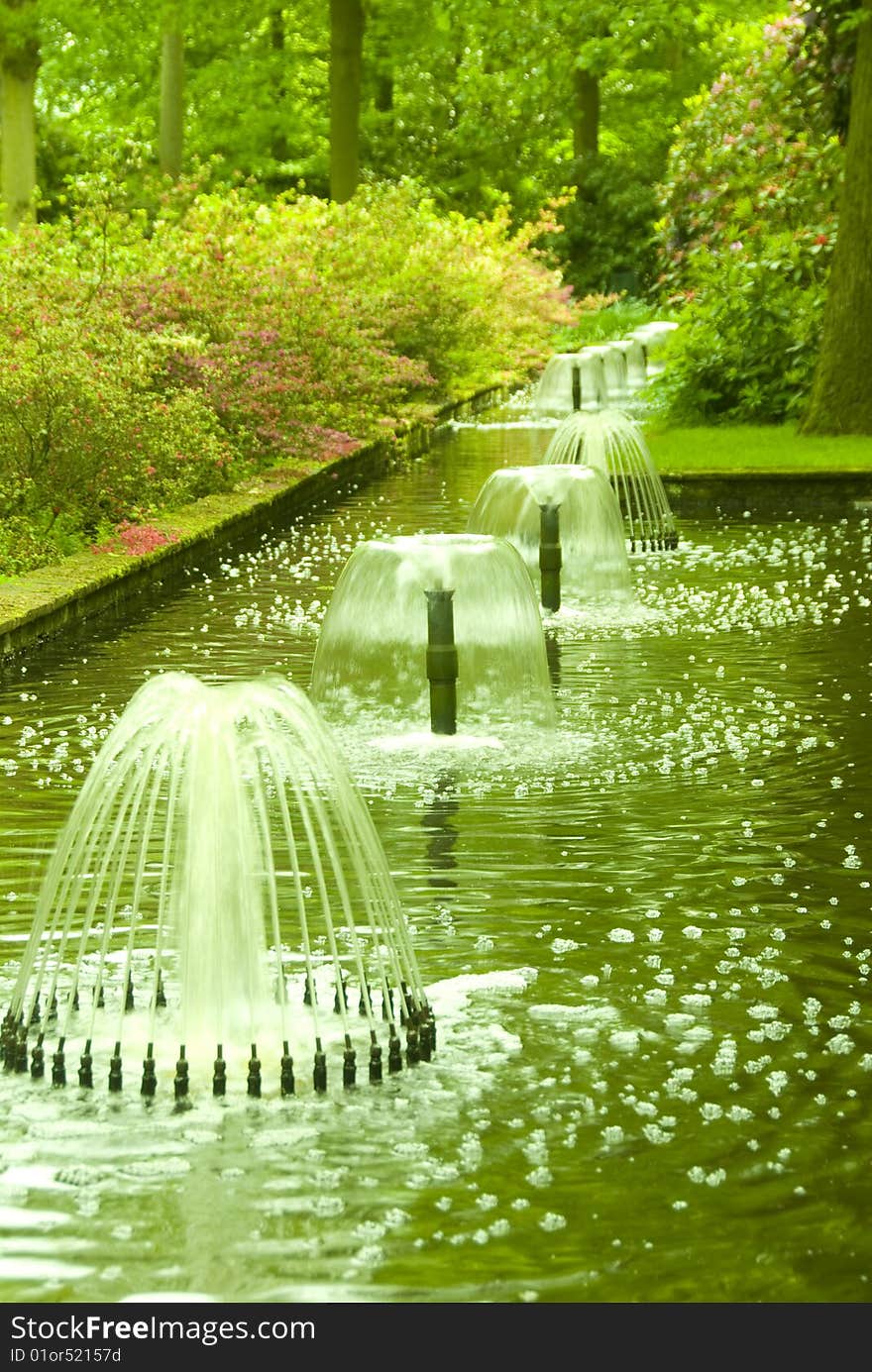 Beautiful park with green trees in holland