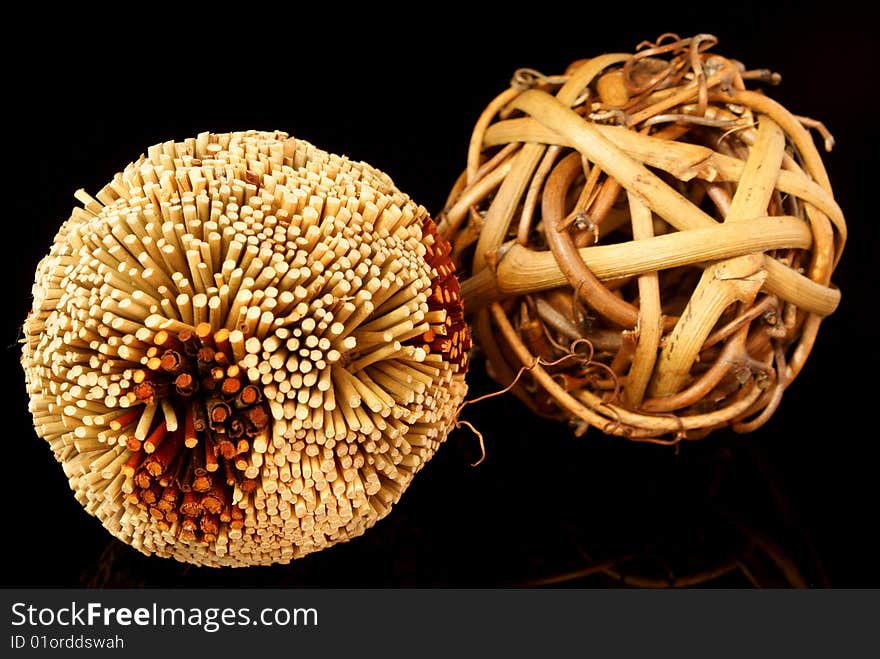 Plants ball  isolated on black background. Plants ball  isolated on black background.