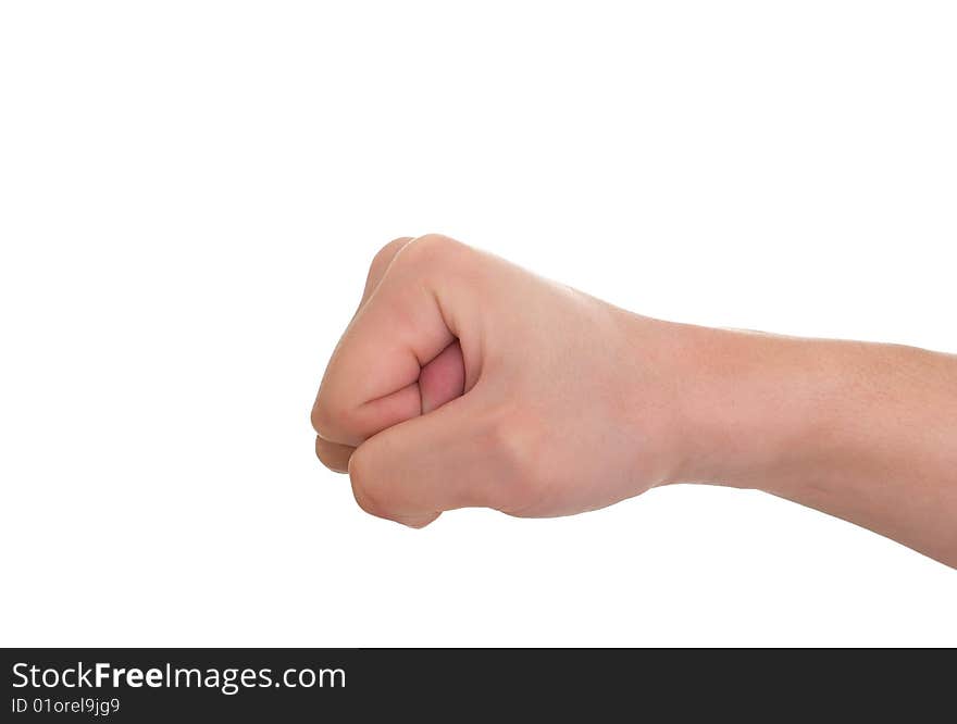 Hand gesture isolated  on white background. Hand gesture isolated  on white background