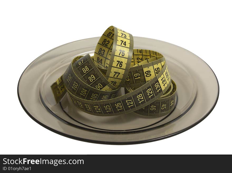 Plate with measuring tape