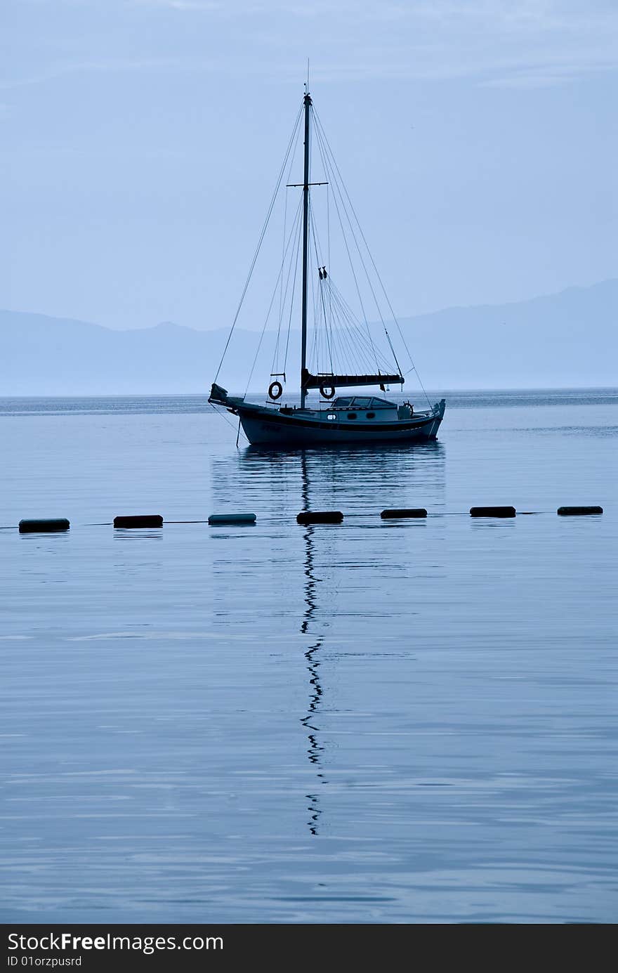 Small sailboat at the bodrum coast