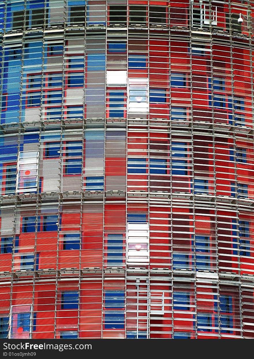 Office windows at Agbar Tower, Barcelona, Spain.
A coloured background