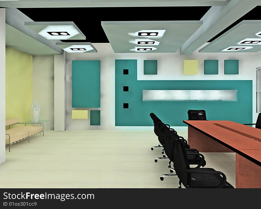 A modern boardroom in the Business center. A modern boardroom in the Business center