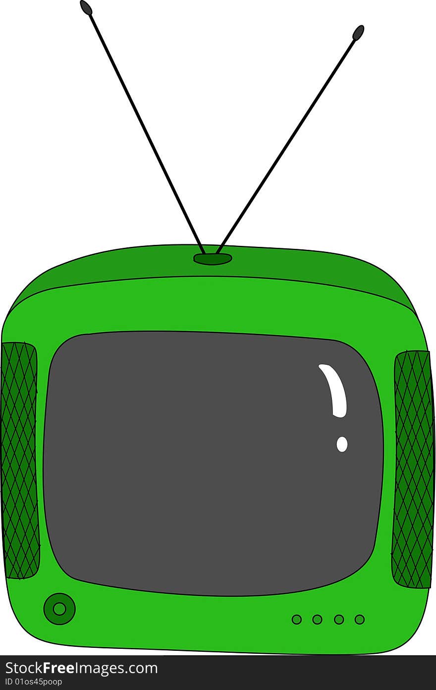 Green retro television