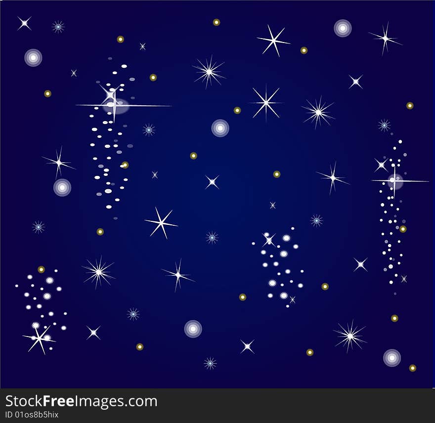 Illustration of a blue star background