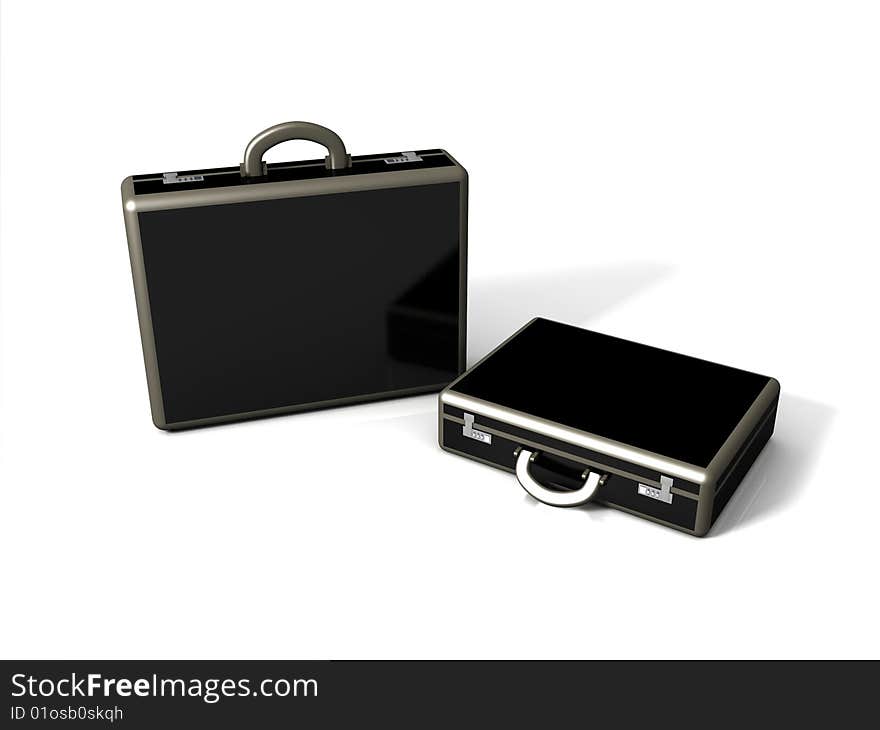 3D Rendered image of 2 briefcases. 3D Rendered image of 2 briefcases