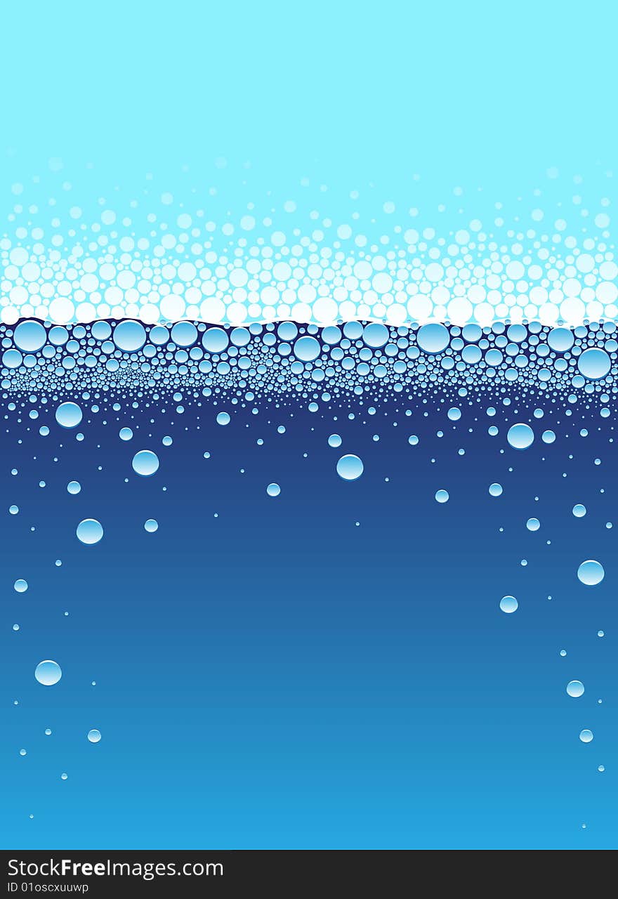 Water surface with bubbles