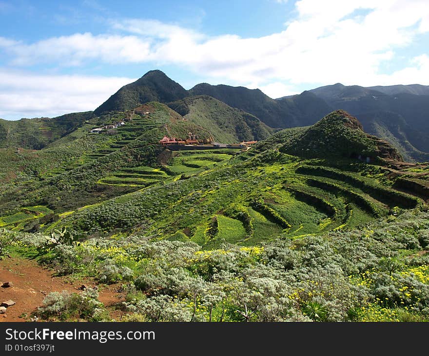 Rural Valley in the Lush Mountains