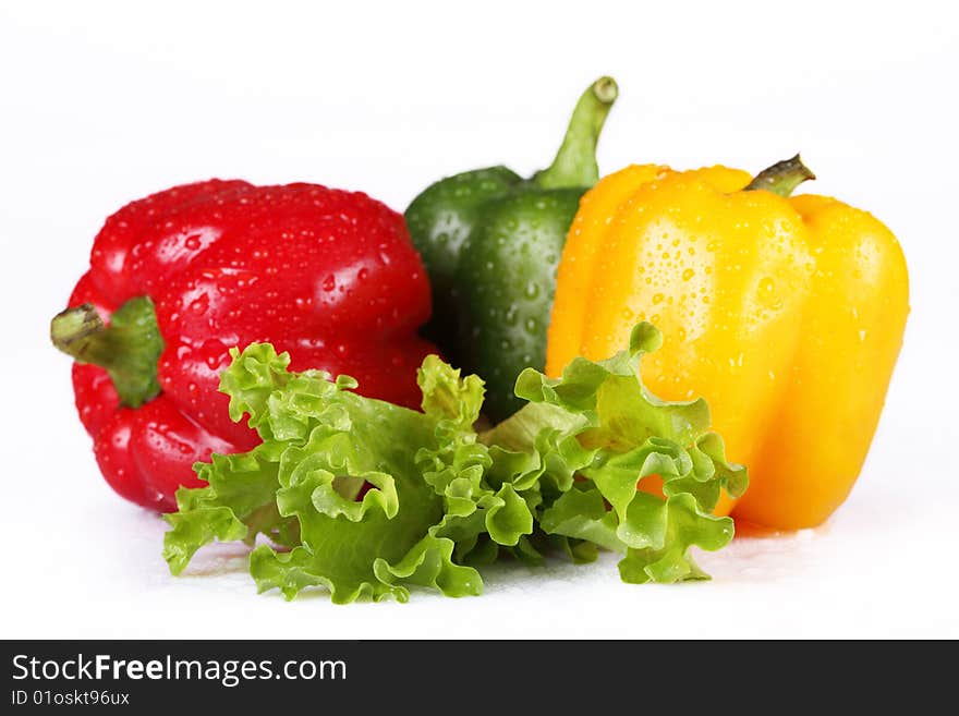 Fresh pepper on a white background. Fresh pepper on a white background