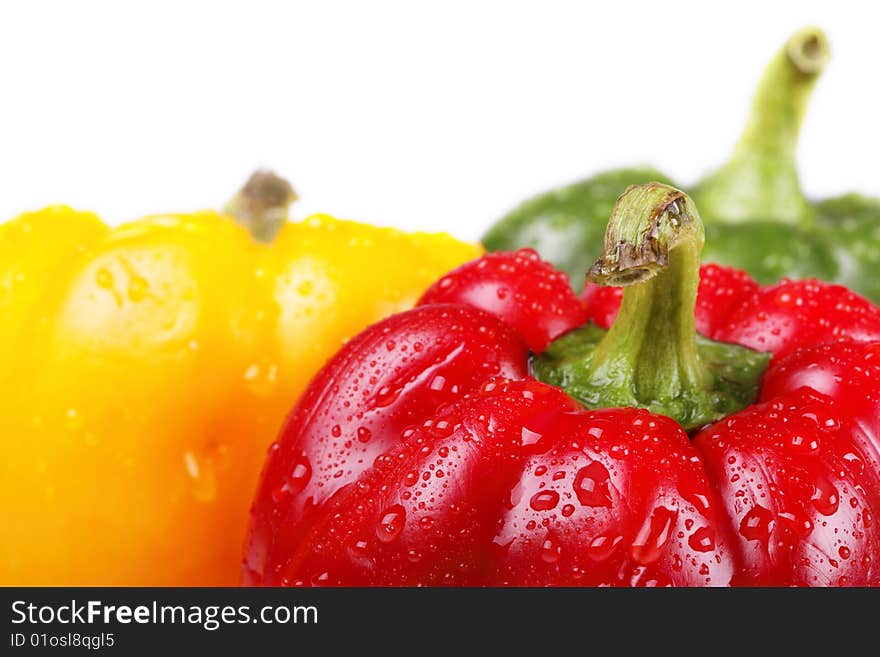 Fresh pepper on a white background