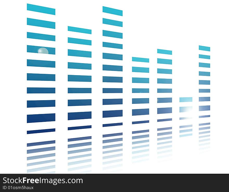 Blue bars on white background. Business illustration