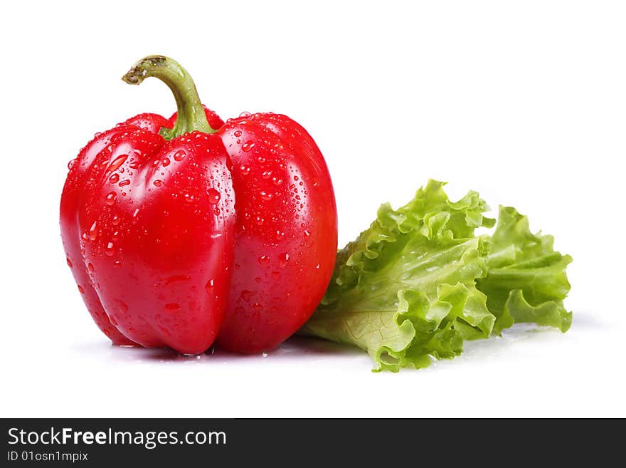 Fresh pepper on a white background