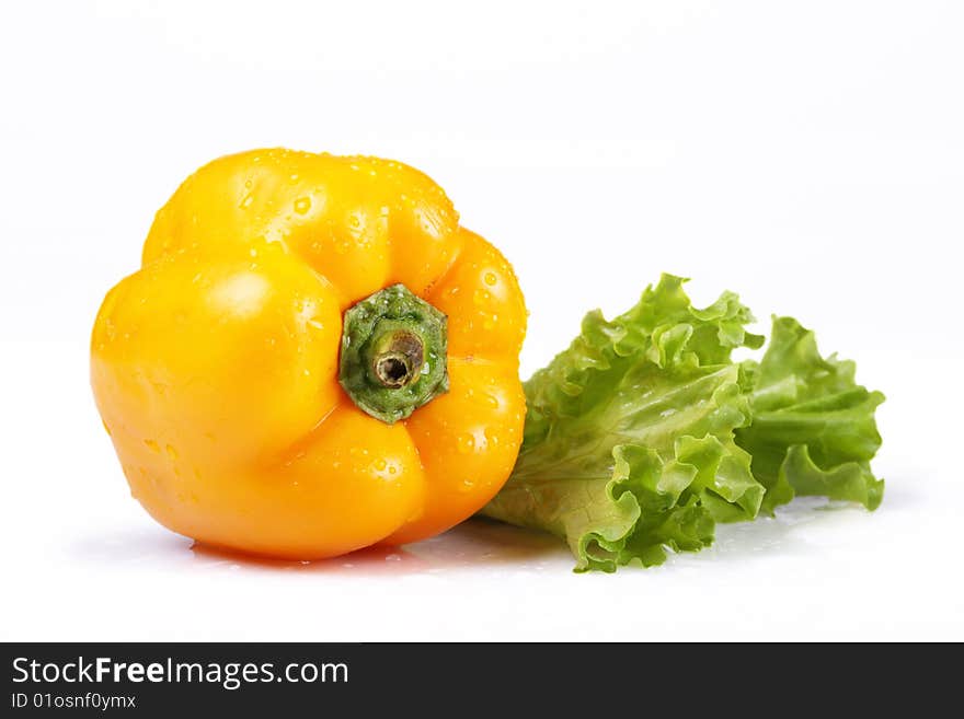 Fresh pepper on a white background