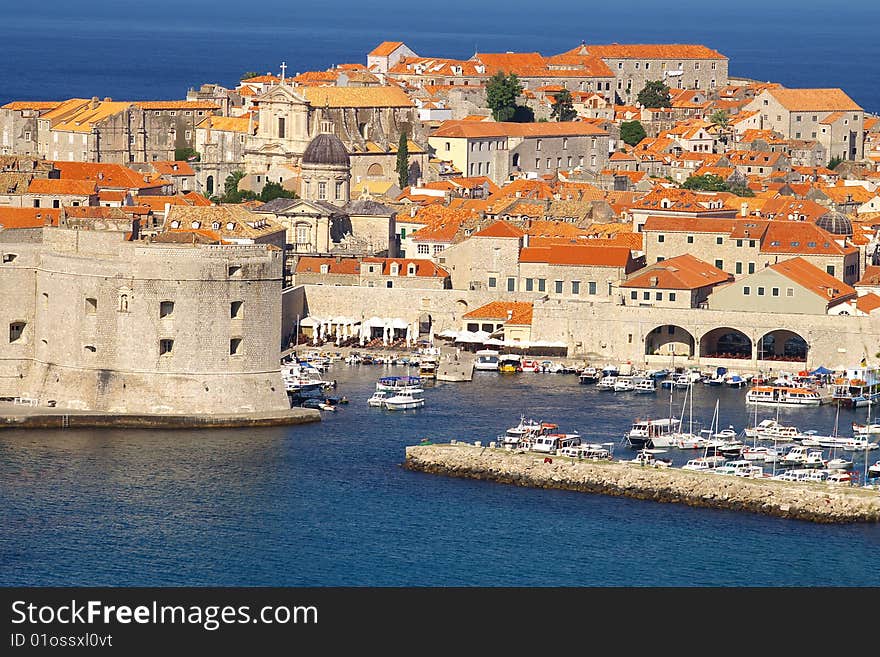 On a photo: Dubrovnik old city, details