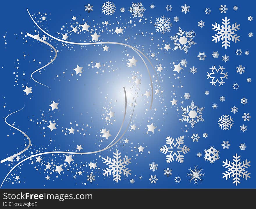 Illustration of a blue christmas background