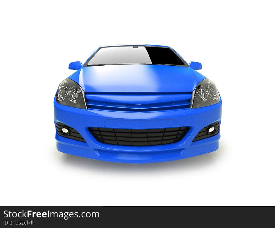 Front view 3d car illustration isolated on white. Please check my portfolio for more colors and views of same car. Front view 3d car illustration isolated on white. Please check my portfolio for more colors and views of same car