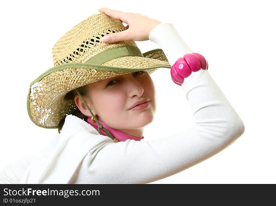 The girl in a straw hat