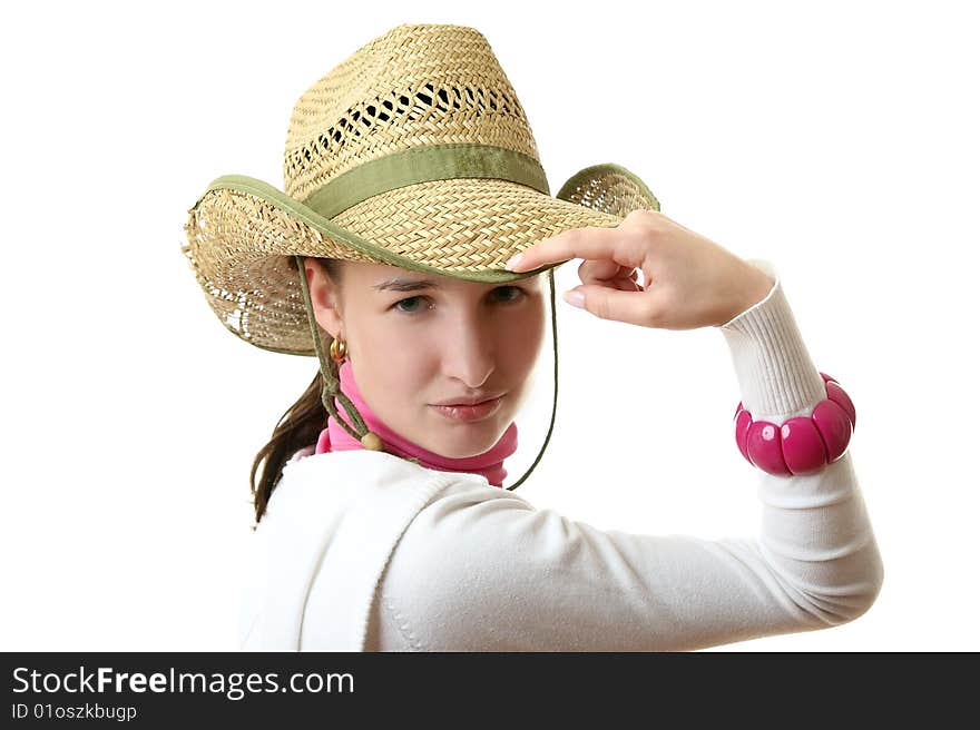 The girl in a straw hat